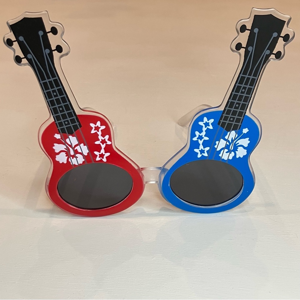 🔴 Red & Blue Guitar Sunglasses